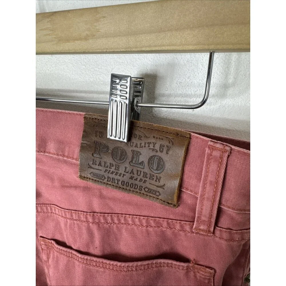 POLO RALPH LAUREN Classic Fit Chino Pants Mens 32 X 32 Salmon Coral Flat‎ Front